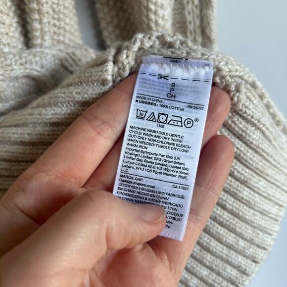 Gap Cable Knit Crewneck Pullover Sweater Women’s Small Oatmeal Beige Fisherman - Picture 5 of 9